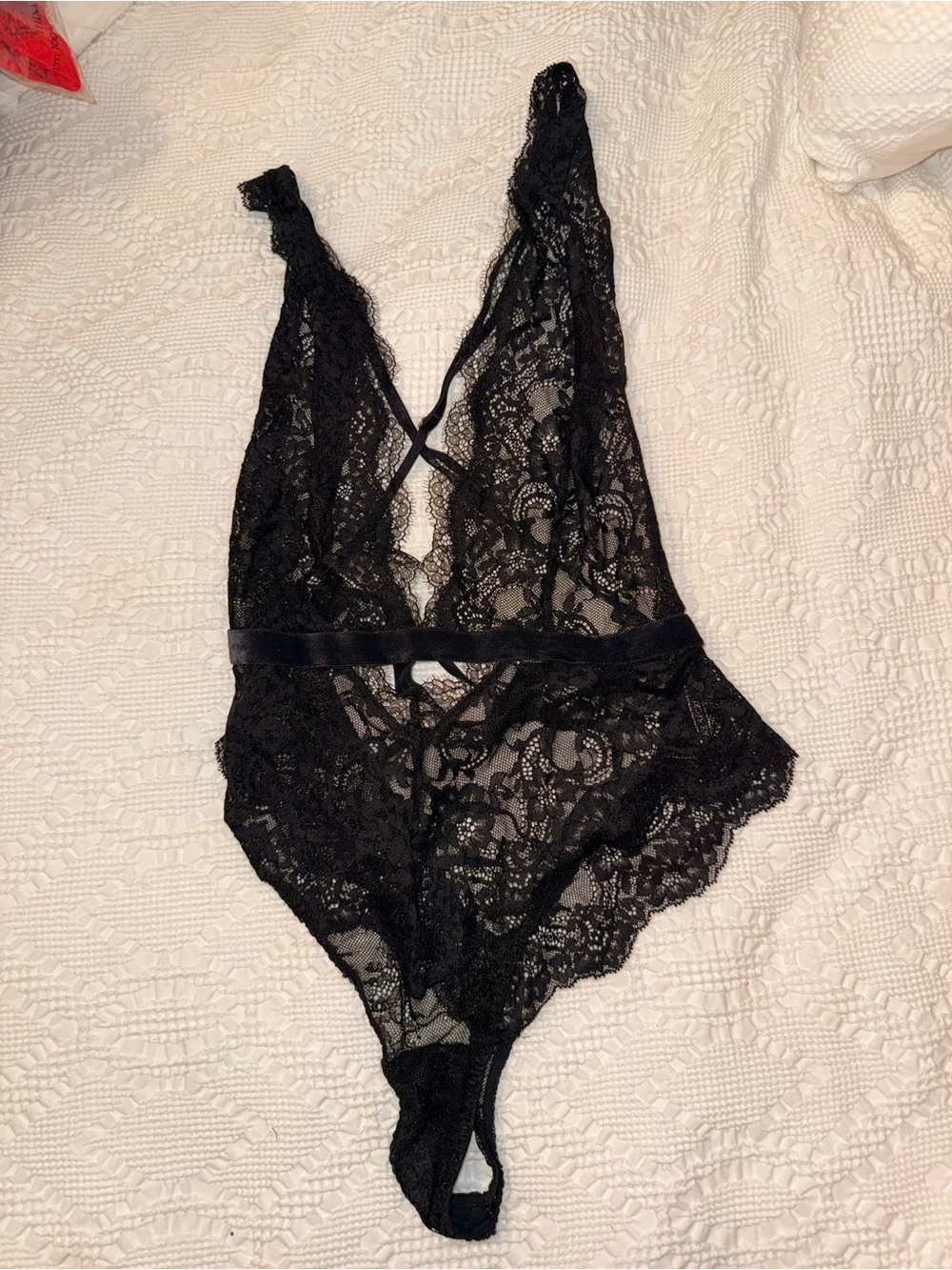 Victoria's Secret Black Lace Plunge Teddy
